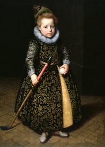 Portrét čtyřletého chlapce s kyjem a míčem, 1611